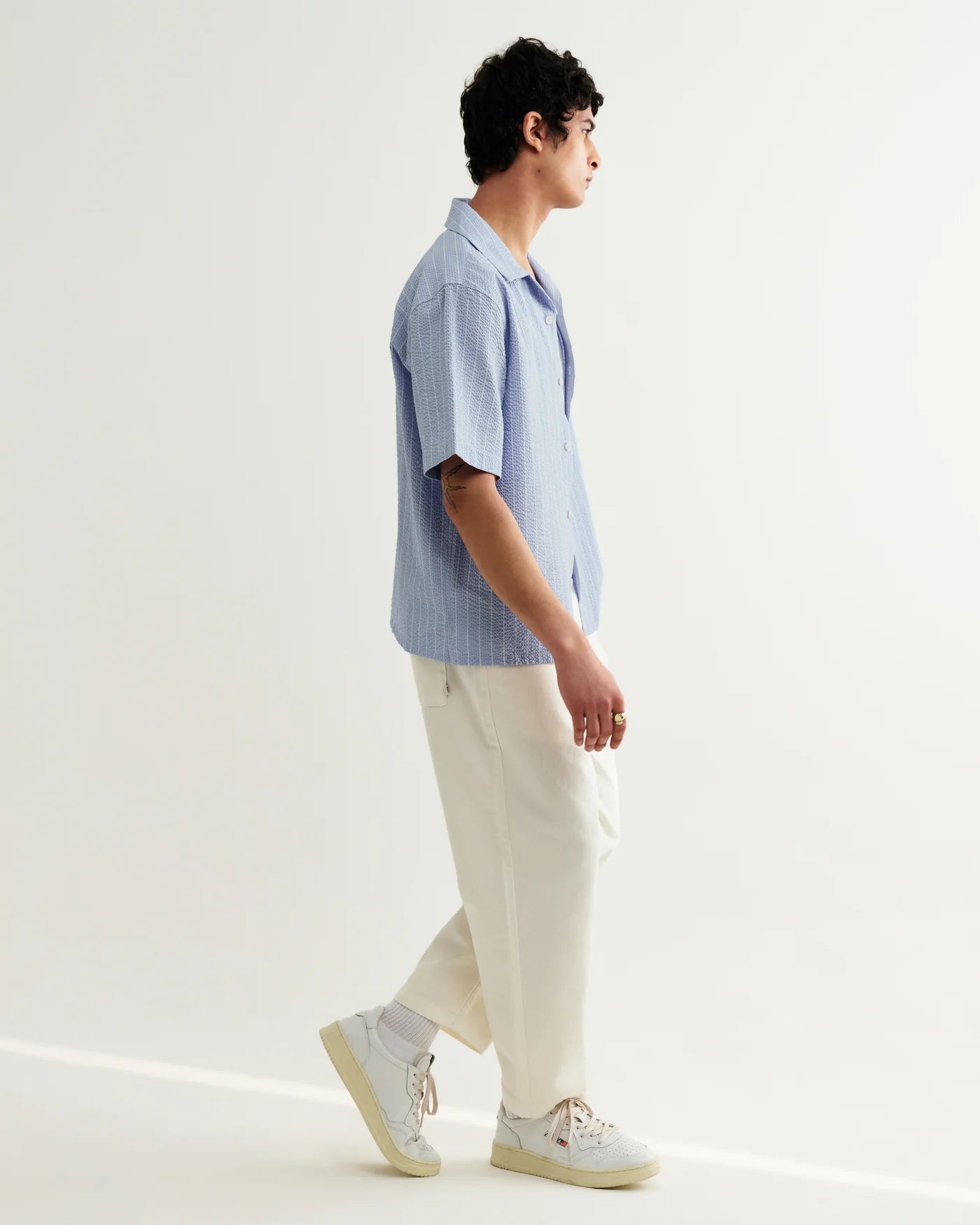 Didcot S/S Shirt Seersucker Stripe Shirts Wax London
