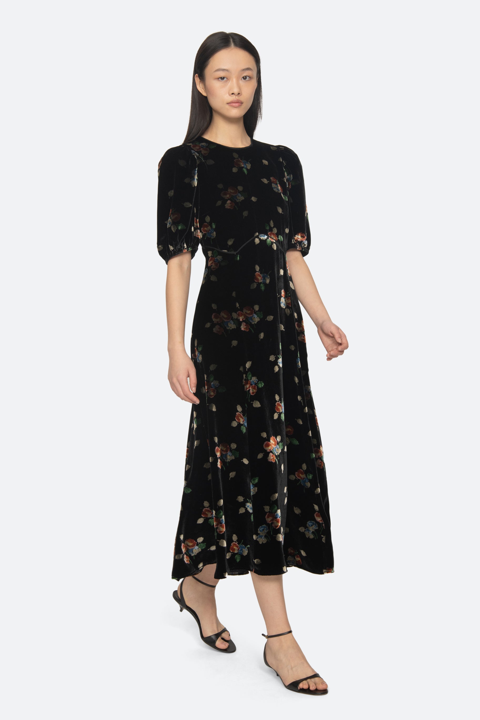 Leda Velvet Puff Slv Midi Dress SEA NEW YORK