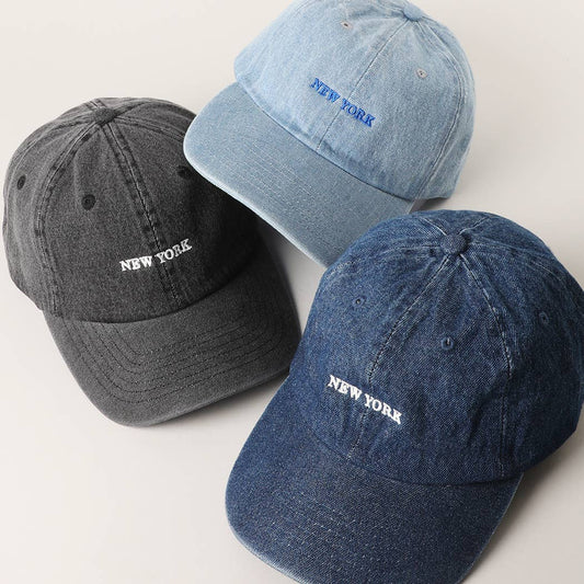 New York Denim Cap Hats Fashion City