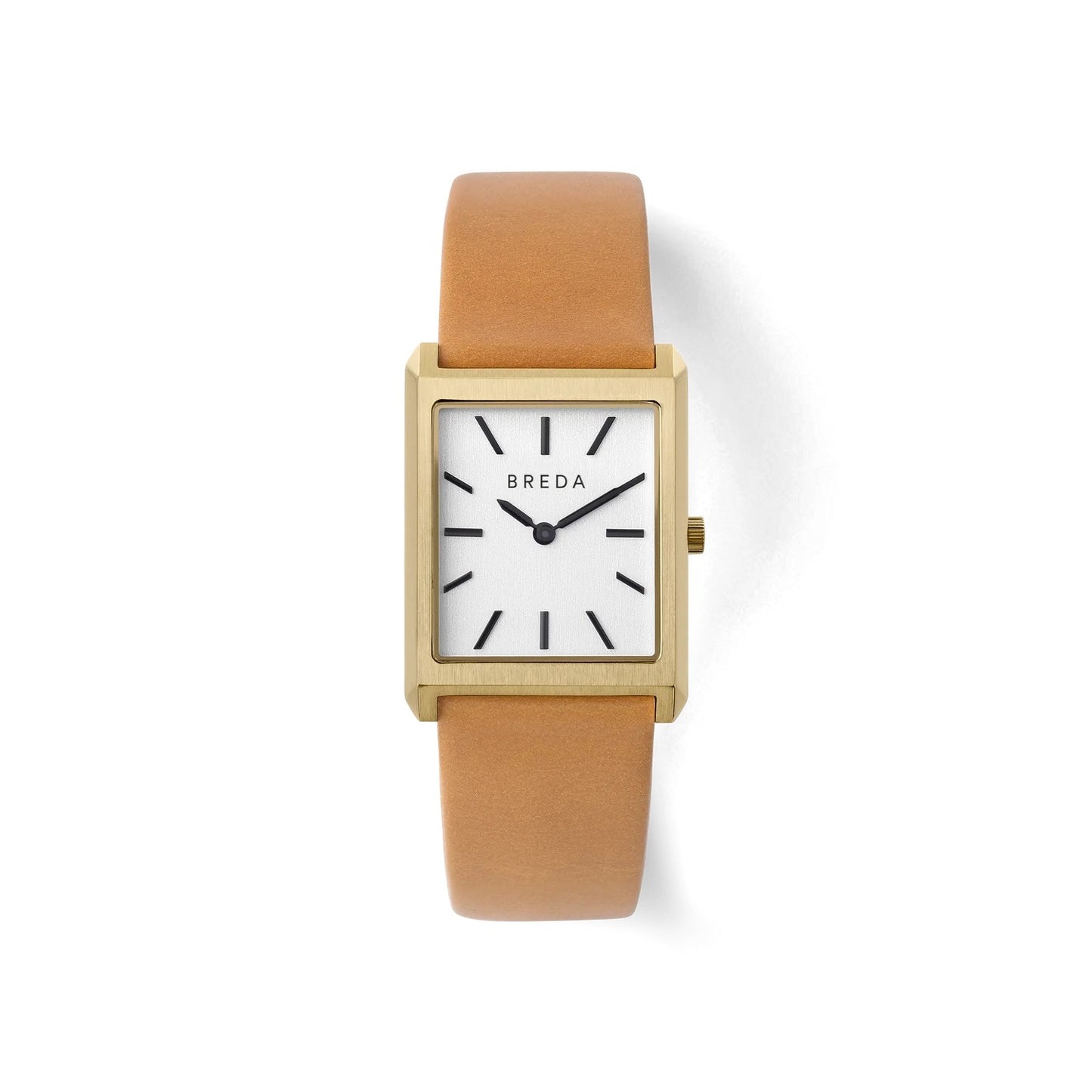 Virgil - White Face Watches Breda Gold Bezel / Brown Leather Band  