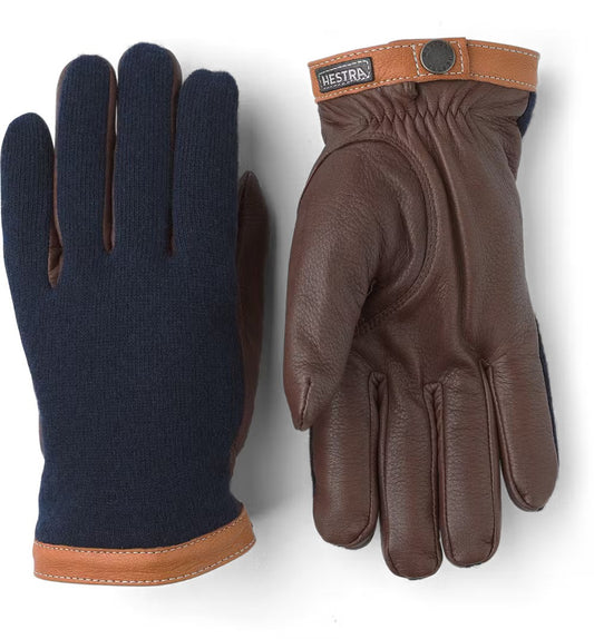 Deerskin Wool Glove Gloves Hestra Navy/Chocolate 8 