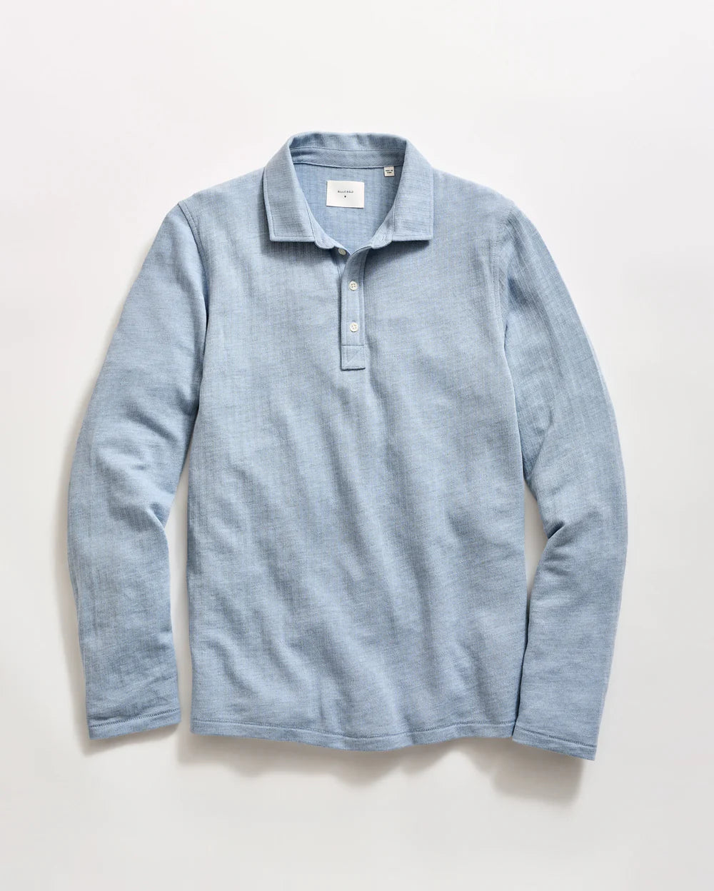 Long-Sleeve Herringbone Polo