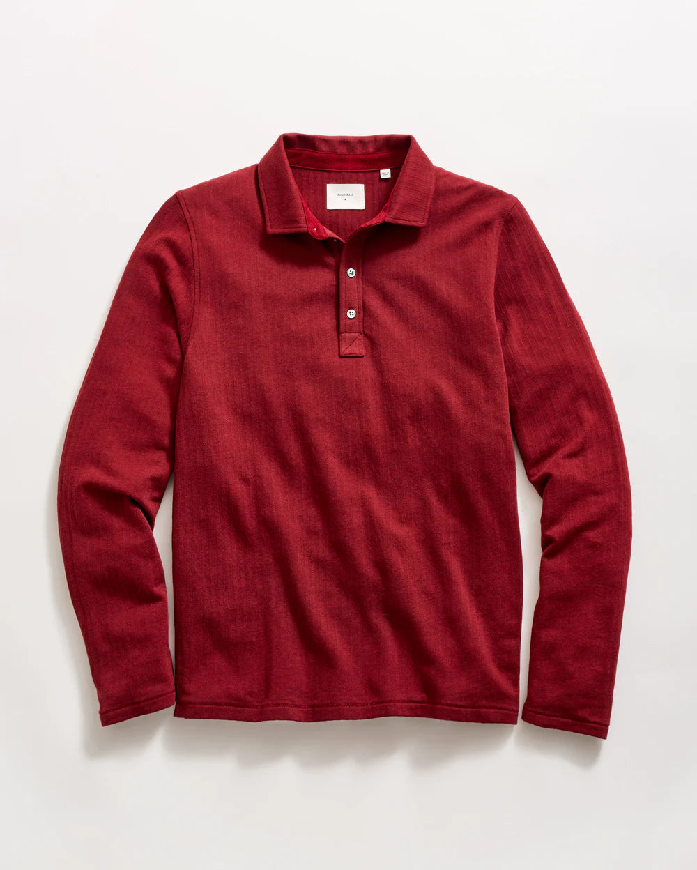 Long-Sleeve Herringbone Polo