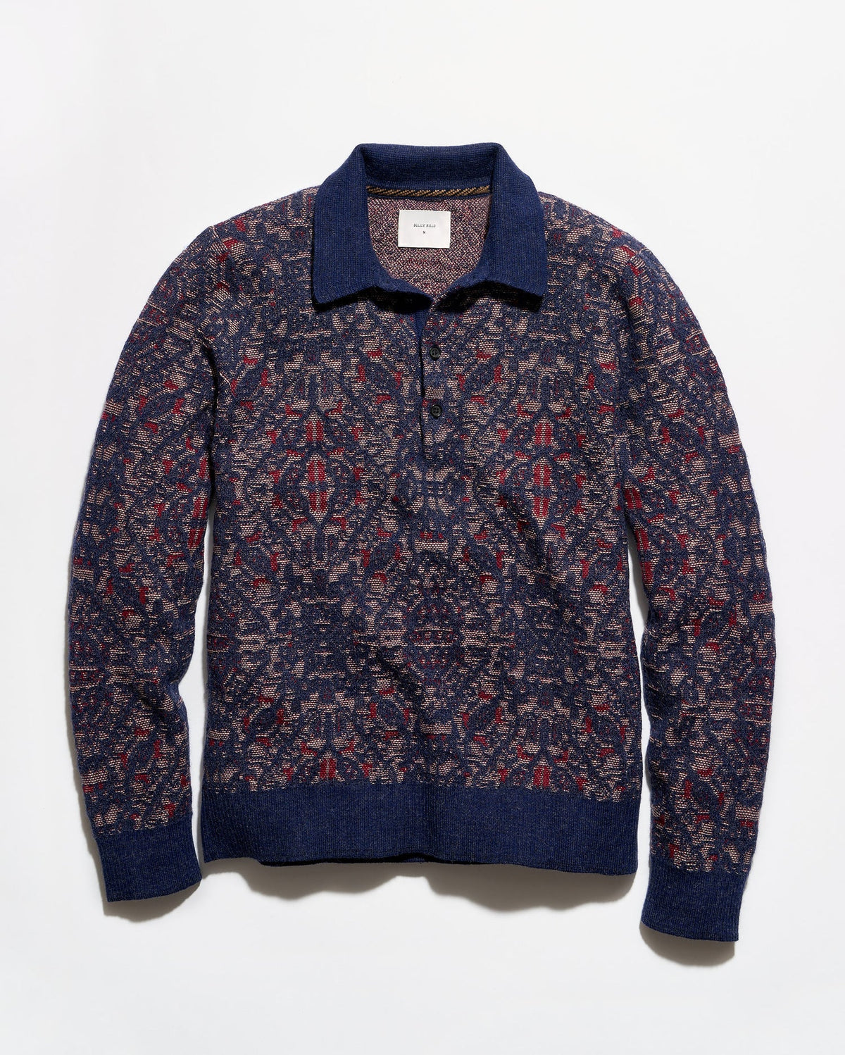 Long Sleeve Tile Jacquard Polo Polos Billy Reid - 4