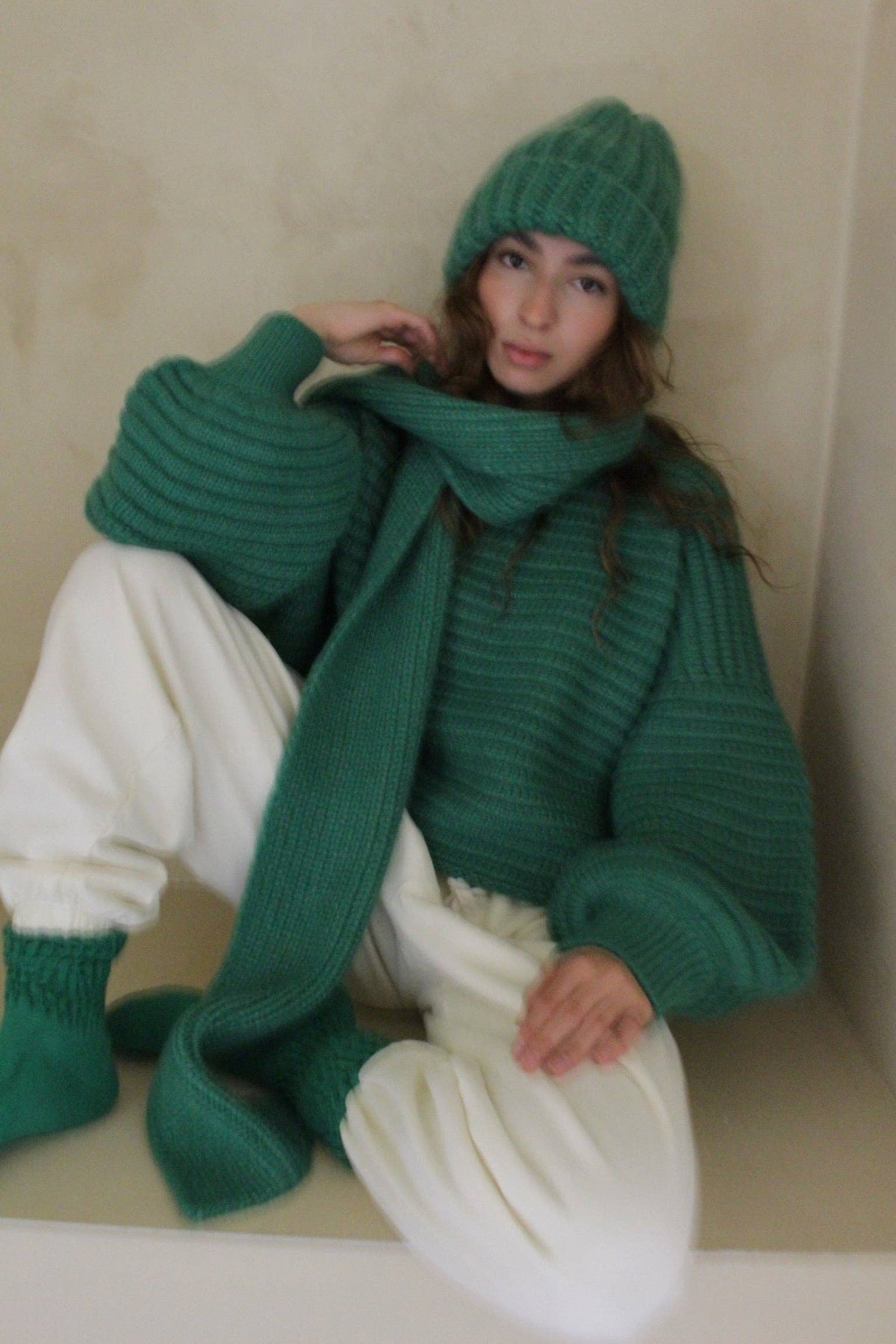 CeCe Knitted Alpaca Scarf Scarves Na Nin Emerald - 3
