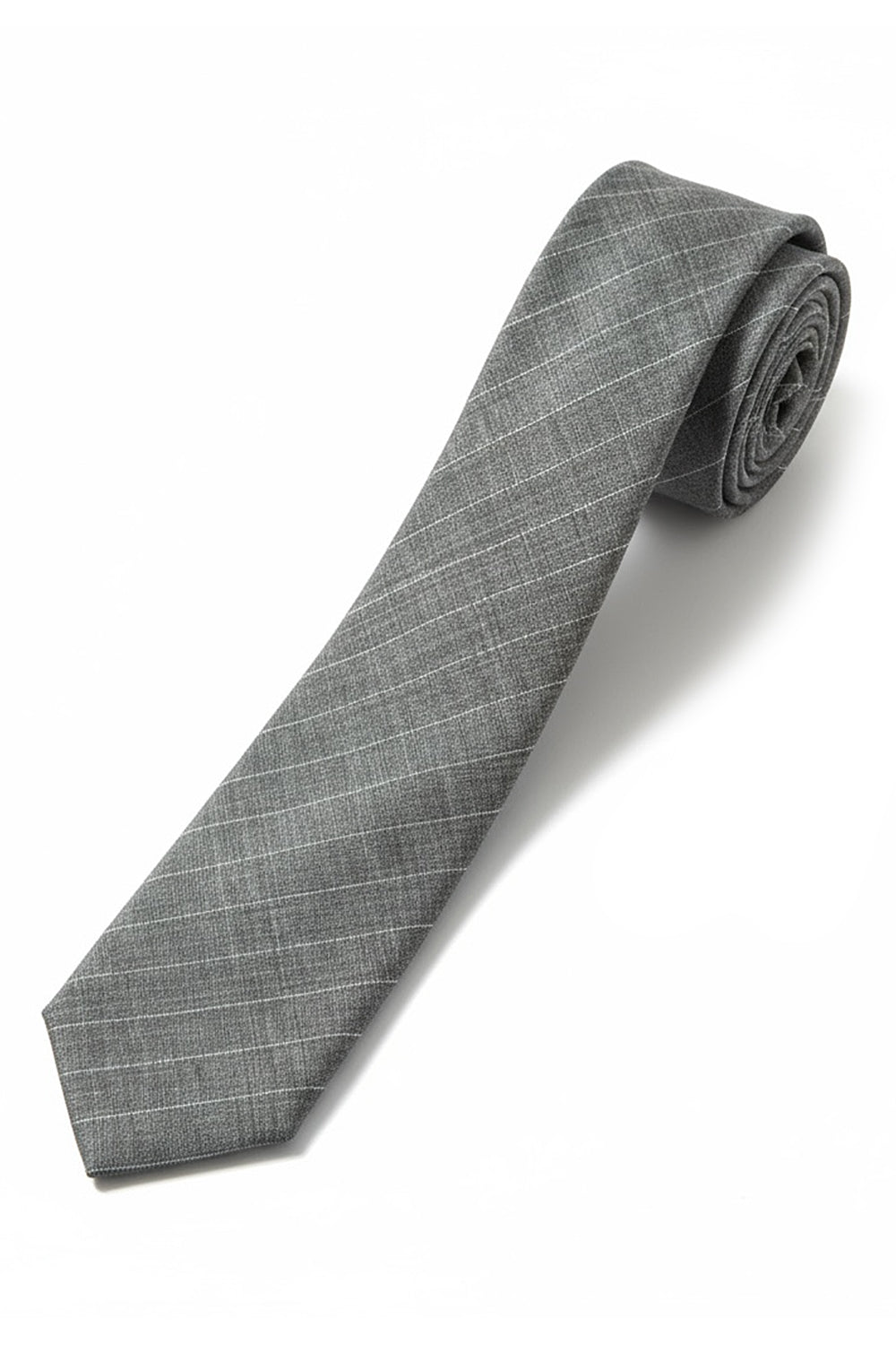 Light Grey Wool Stripe Tie Accessories Altea