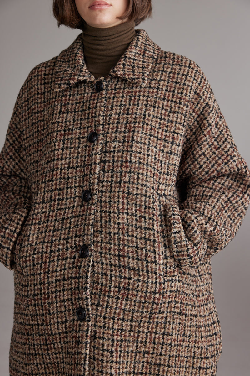 Wool Blend Tweed Coat AMENTE - 6