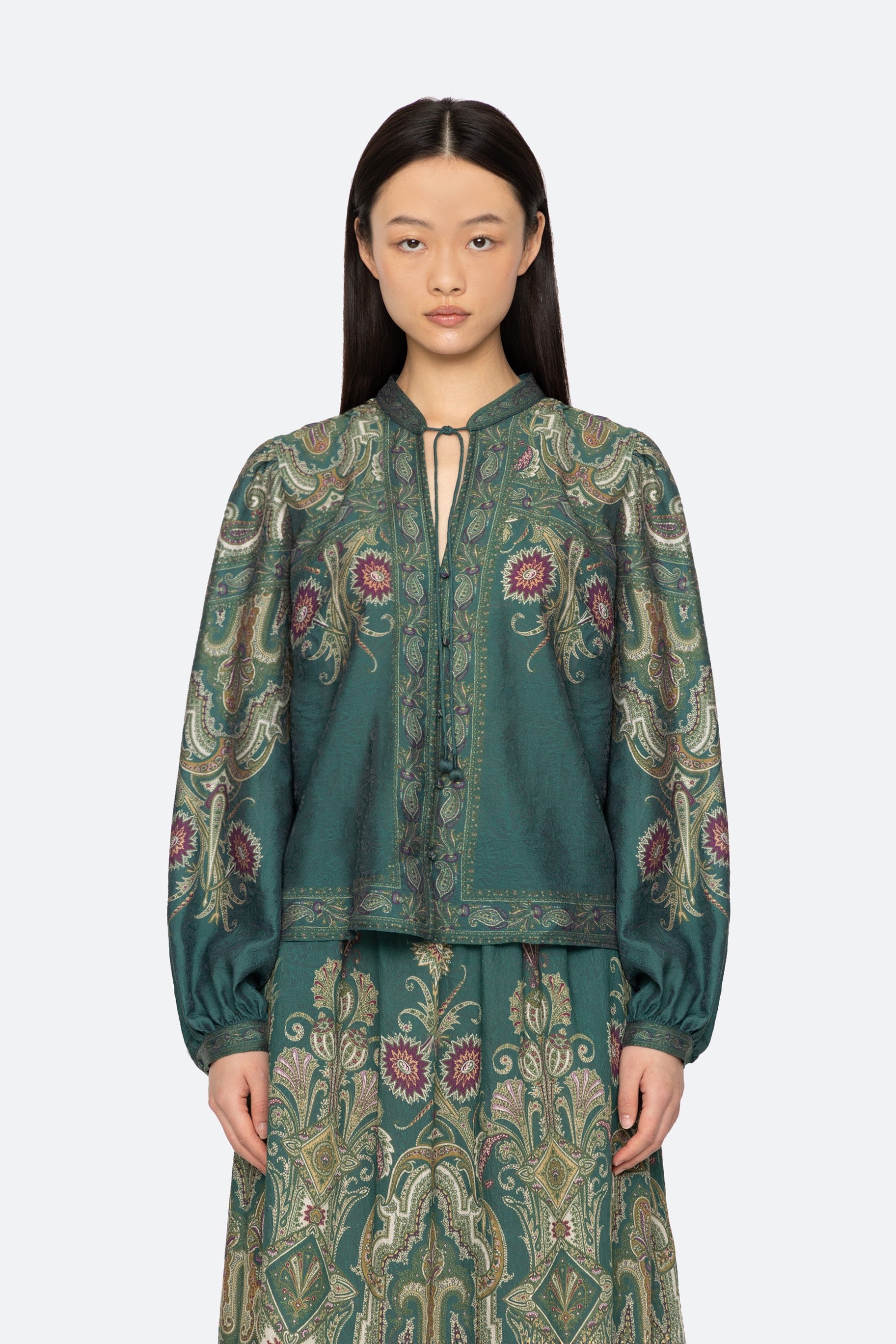 Hyacinth Print Long Sleeve Top Shirts SEA NEW YORK
