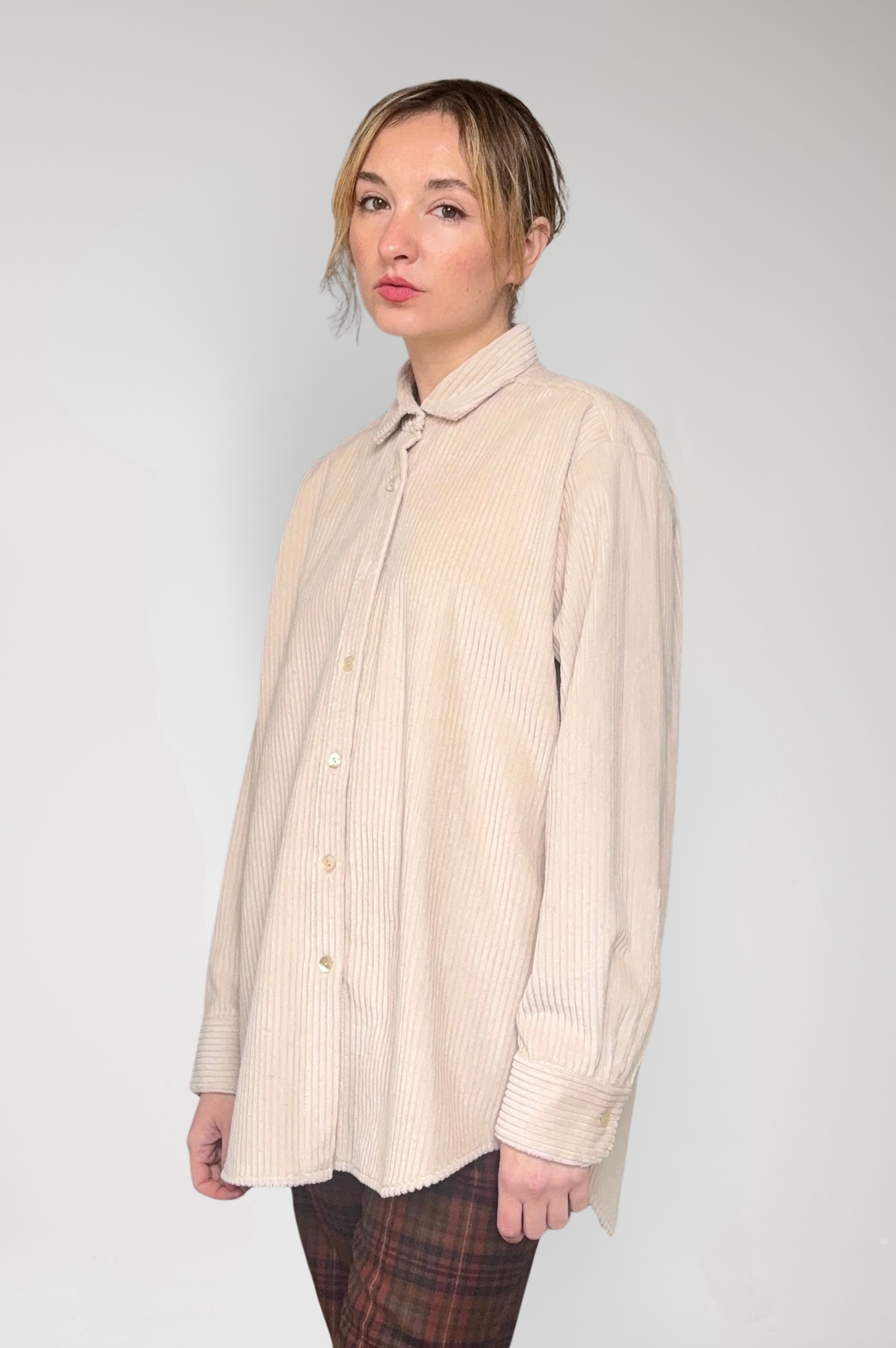 Jose Shirt in Cream Corduroy