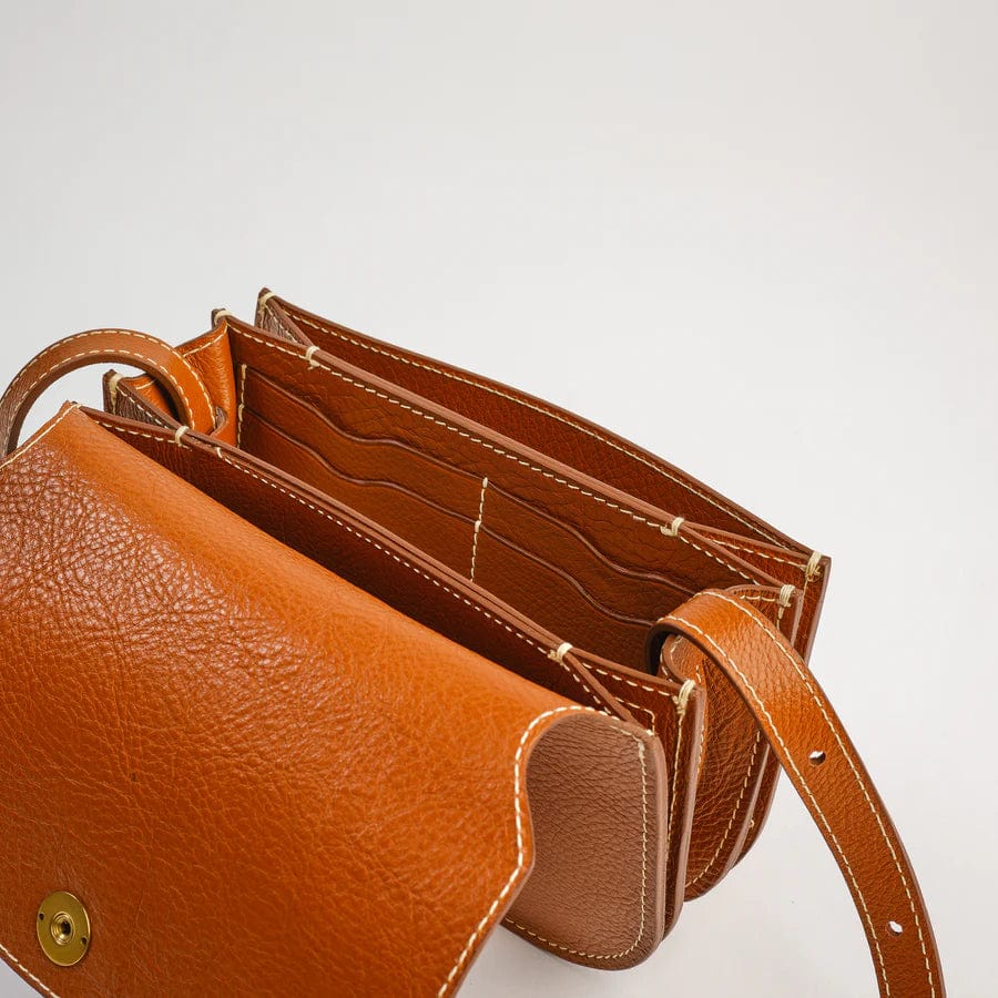 The Po Crossbody in Leather Brown Bags Lindquist   