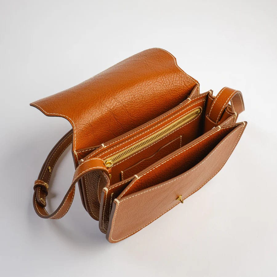 The Po Crossbody in Leather Brown Bags Lindquist   