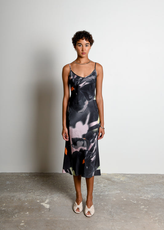 Noir Slip Dress UNTITLED IN MOTION Shadow Iris M