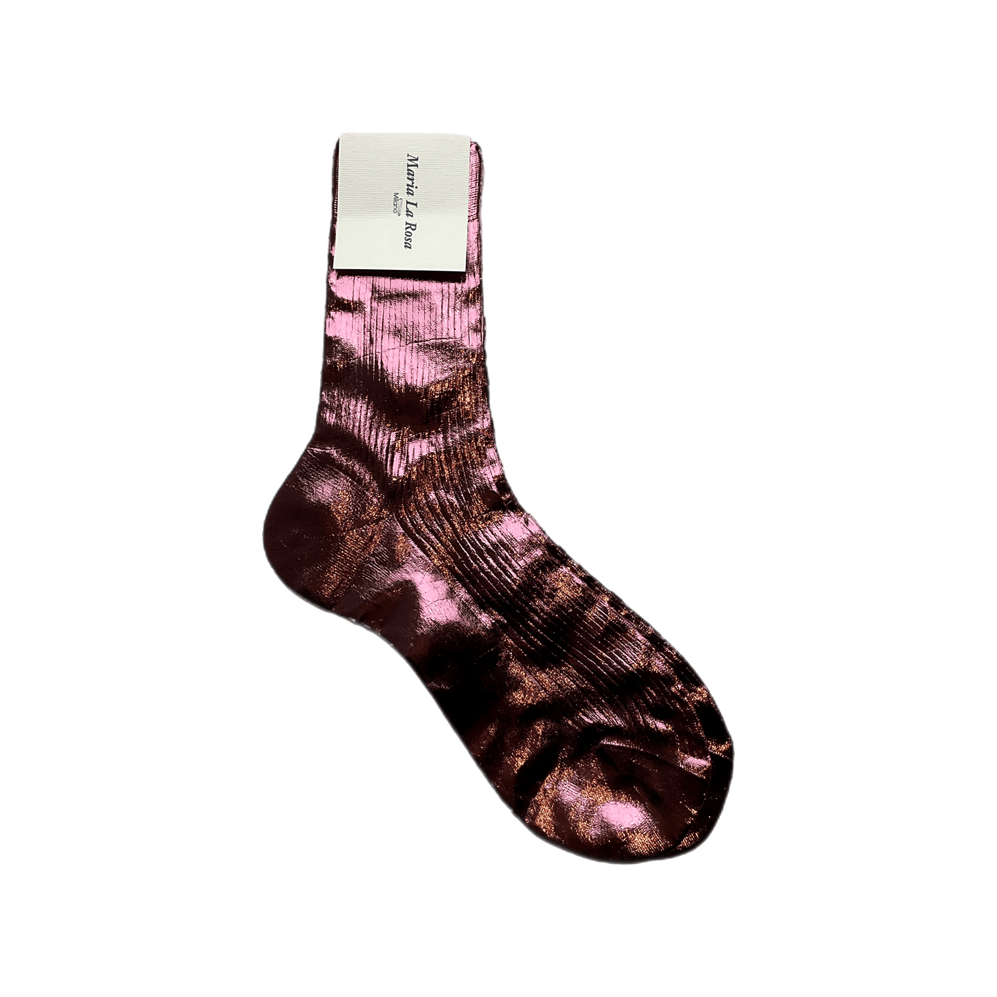 Maria La Rosa One Ribbed Laminated Sock Collection Socks Maria La Rosa Bordeaux  