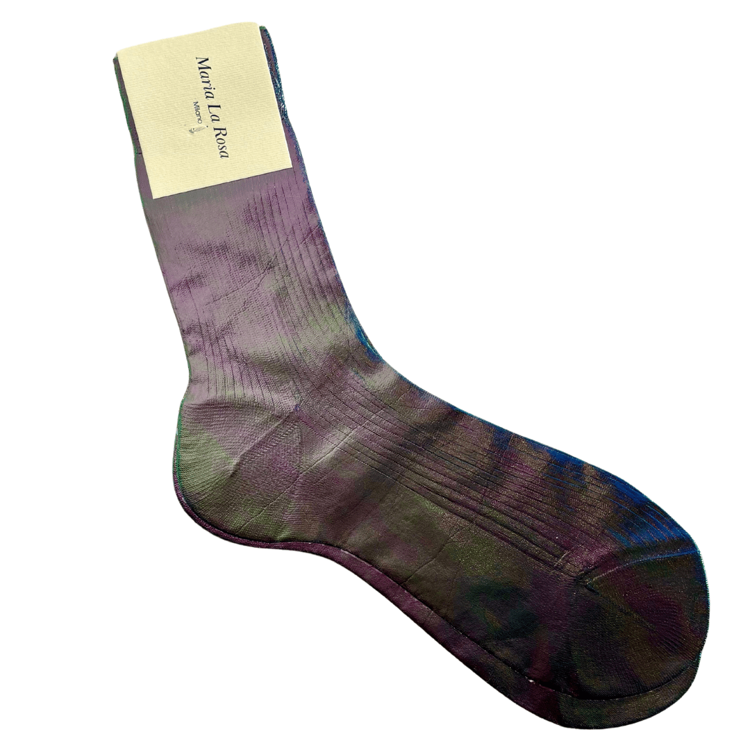 Maria La Rosa Cangiante Ribbed Sock Socks Maria La Rosa Cipresso