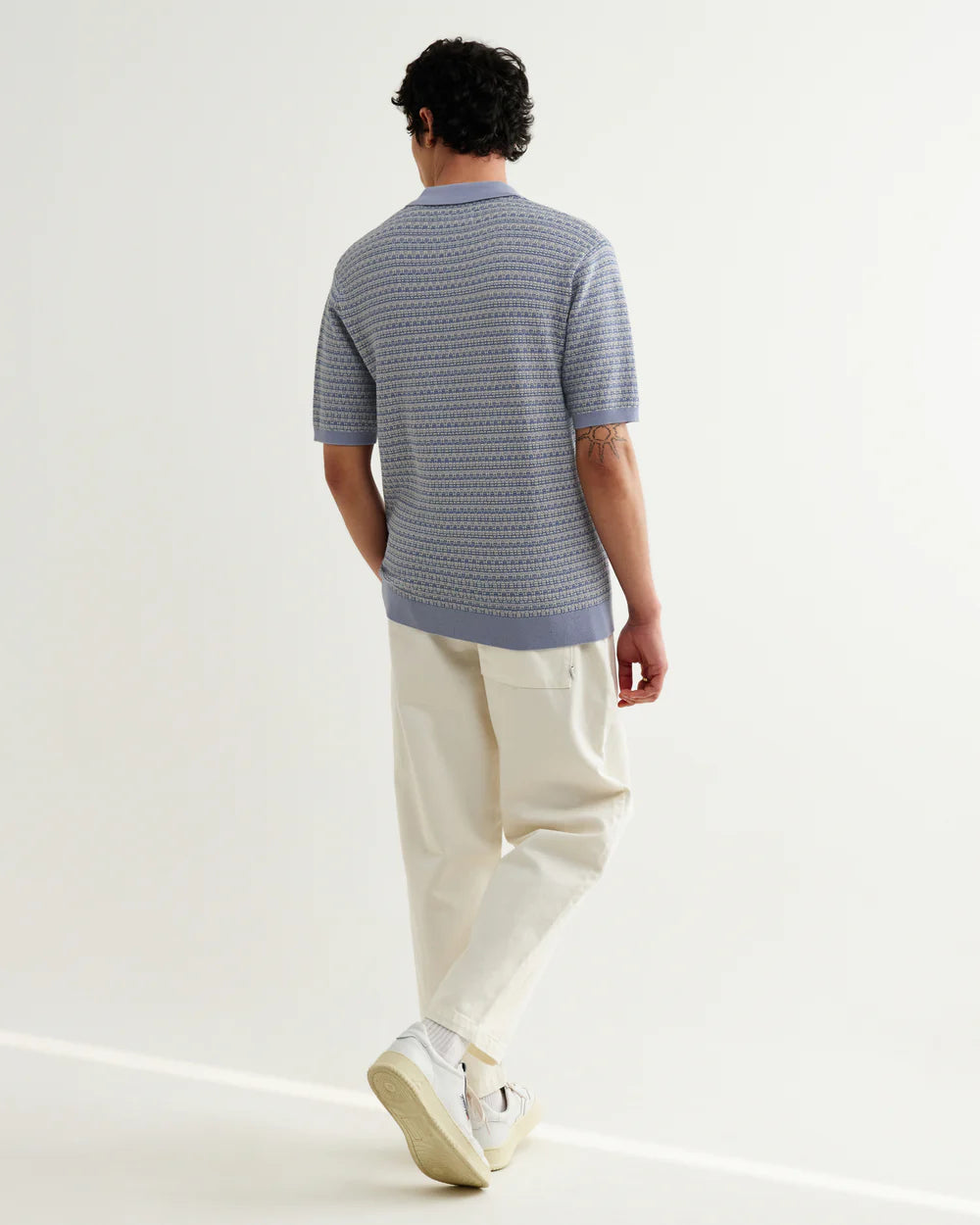 Naples Mini Geometric Knitted Polo Tops Wax London