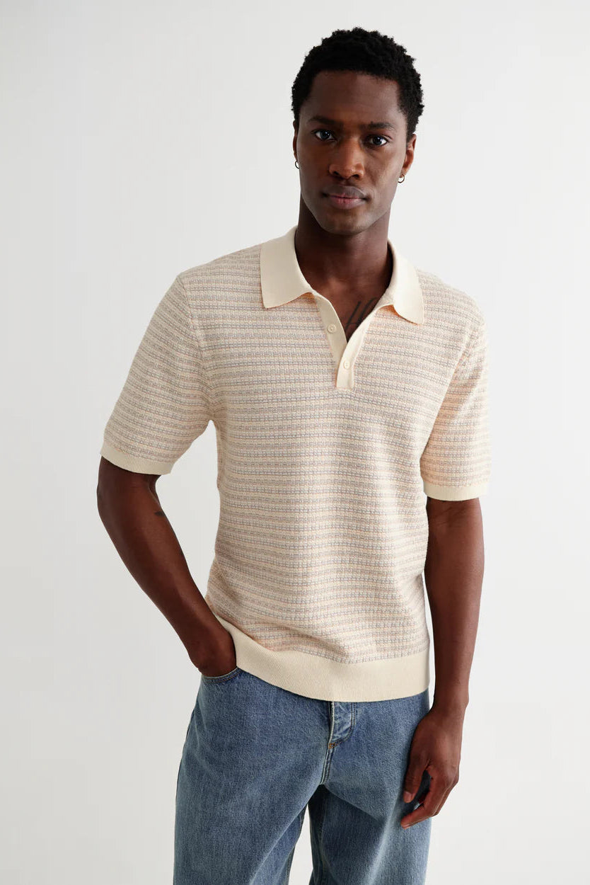 Naples Mini Geometric Knitted Polo Tops Wax London