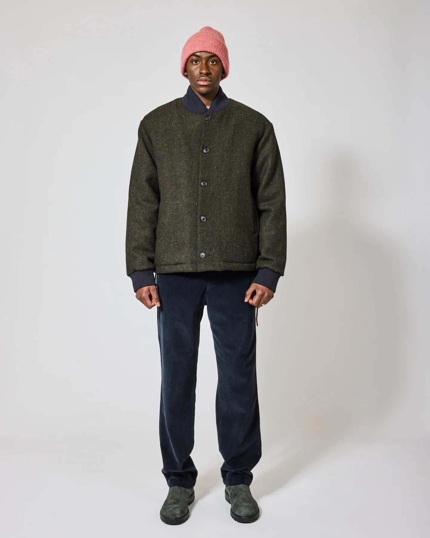 JR Harris Tweed Reversible Wool Bomber