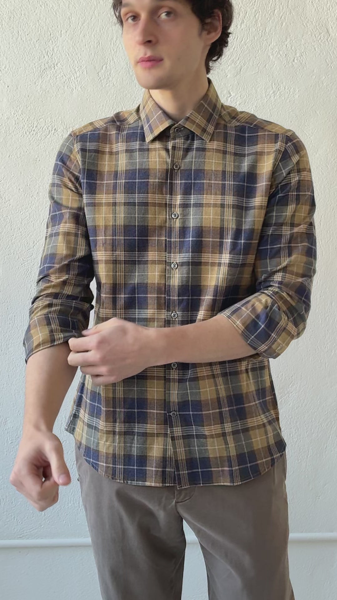 Flannel Ombre Plaid Shirt Shirts fig.