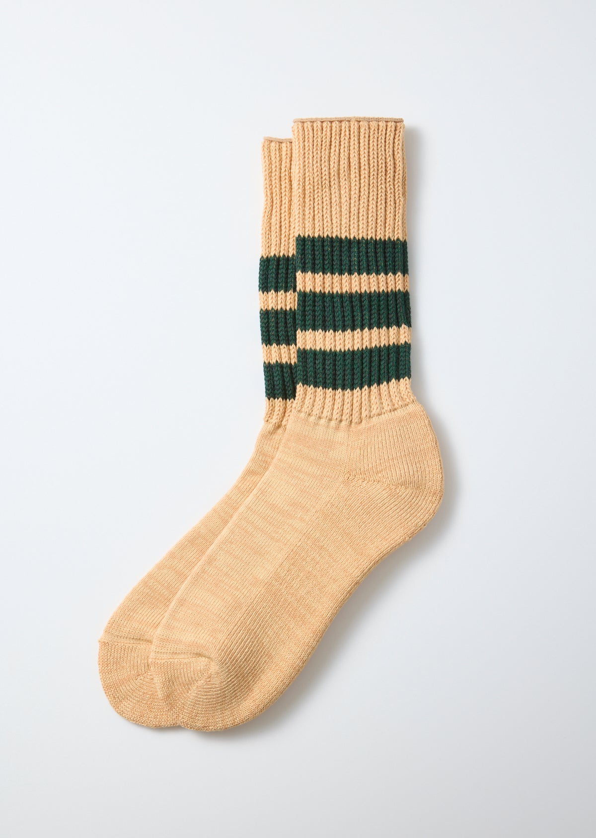 Ribbed Old School Crew Socks Socks RoToTo Vintage Orange/Dark Green L