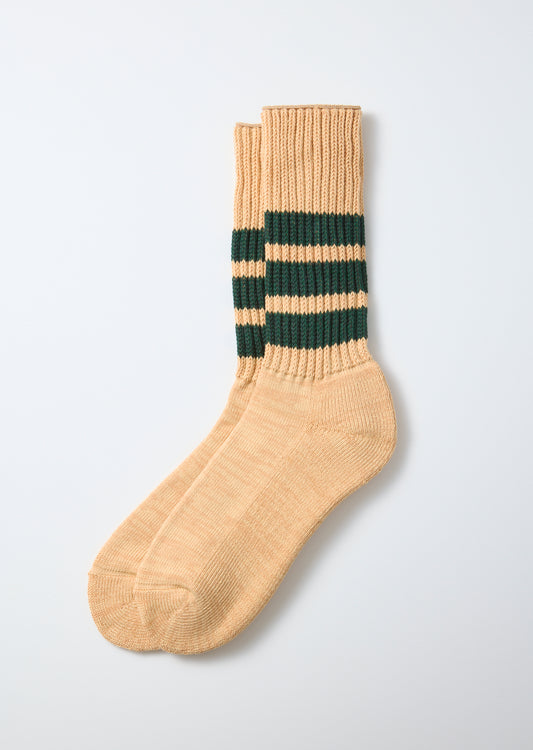 Ribbed Old School Crew Socks Socks RoToTo Vintage Orange/Dark Green L