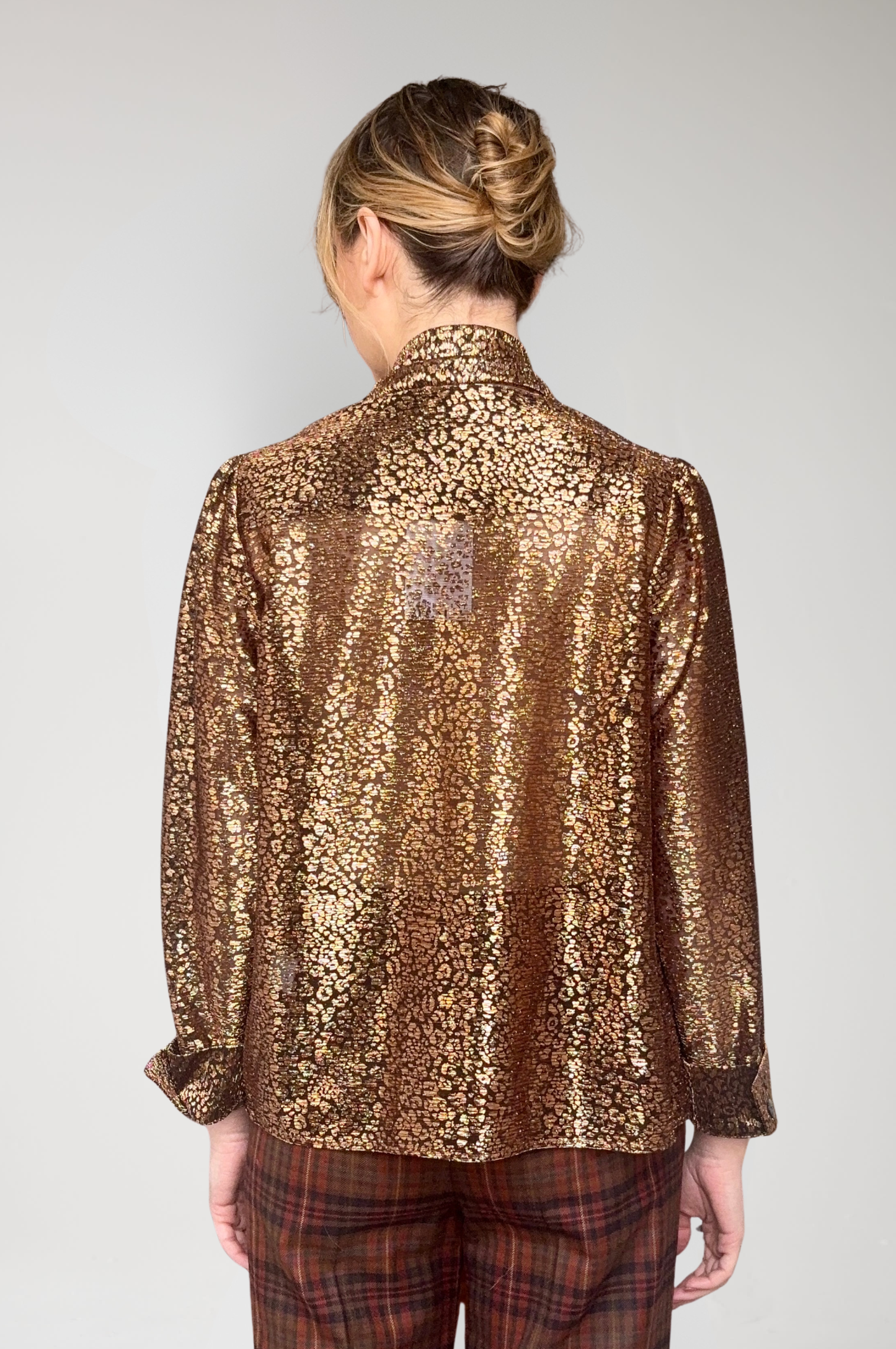 Racquelle Blouse in Bronze Metallic