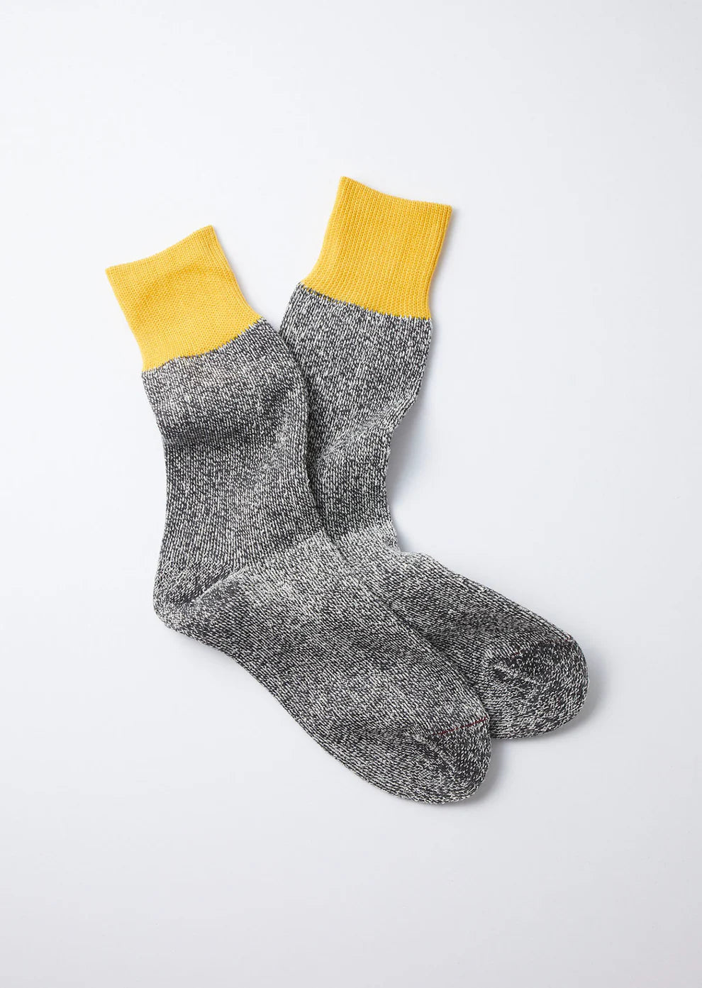 Double Face Crew Socks Silk/Cotton Socks RoToTo D.YELLOW/GRAY L 