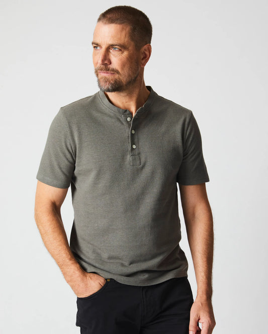 Hemp Cotton Henley T Shirts Billy Reid Washed Grey M 