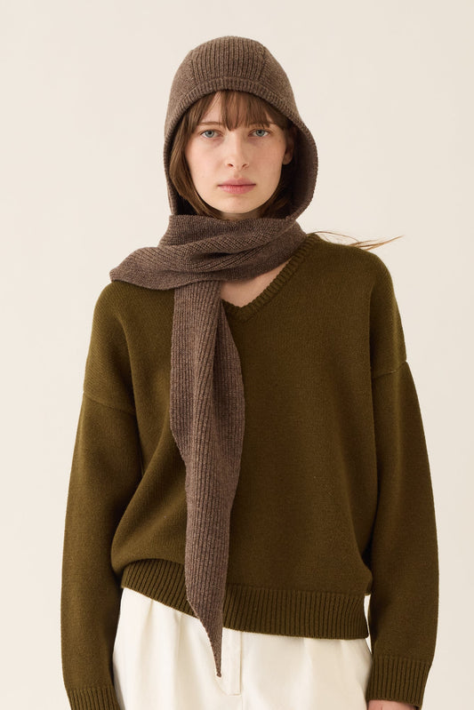 Zora Merino Wool Hooded Scarf Scarves DEMYLEE New York