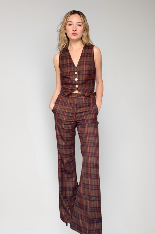 Sandy Pant in Fireside Plaid Wool Pants CHRISTINE ALCALAY Fireside Plaid 2
