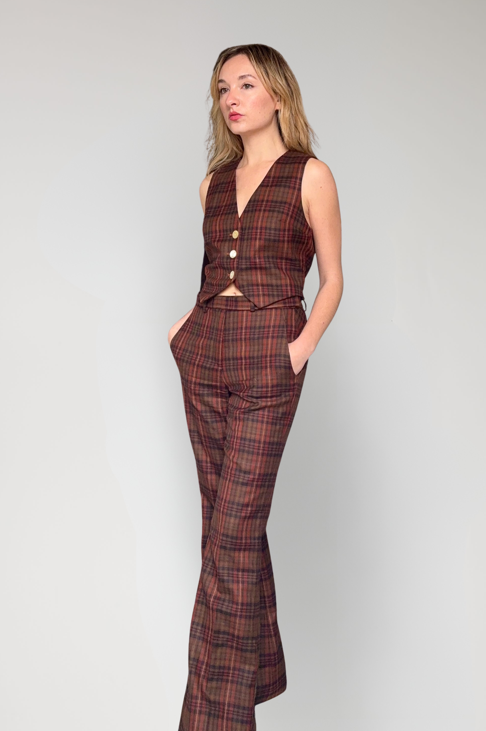 Sandy Pant in Fireside Plaid Wool Pants CHRISTINE ALCALAY