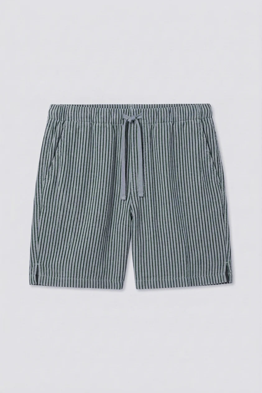 Hemp Stripe Easy Short Pants Save Khaki United Blue S