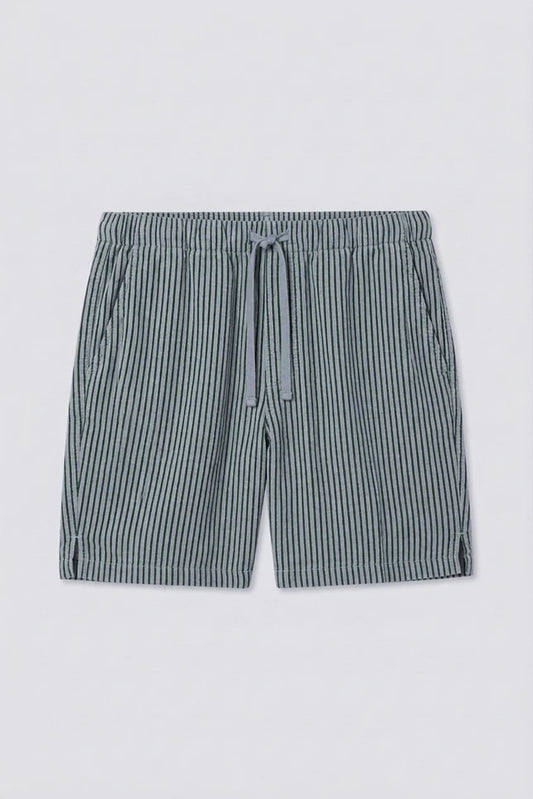 Hemp Stripe Easy Short Pants Save Khaki United Blue S
