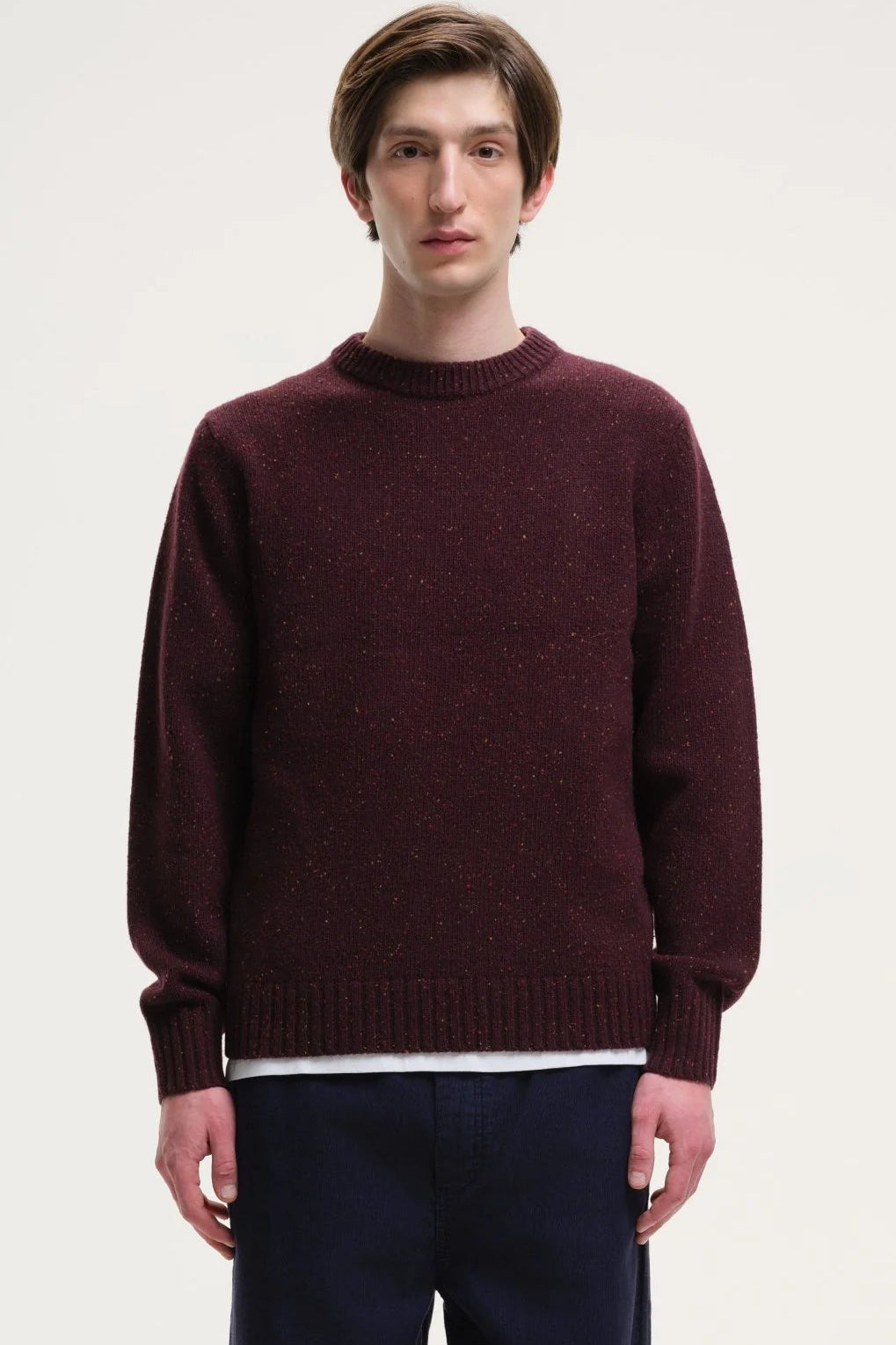 Starry night speckled sweater in burgundy and red - 1
