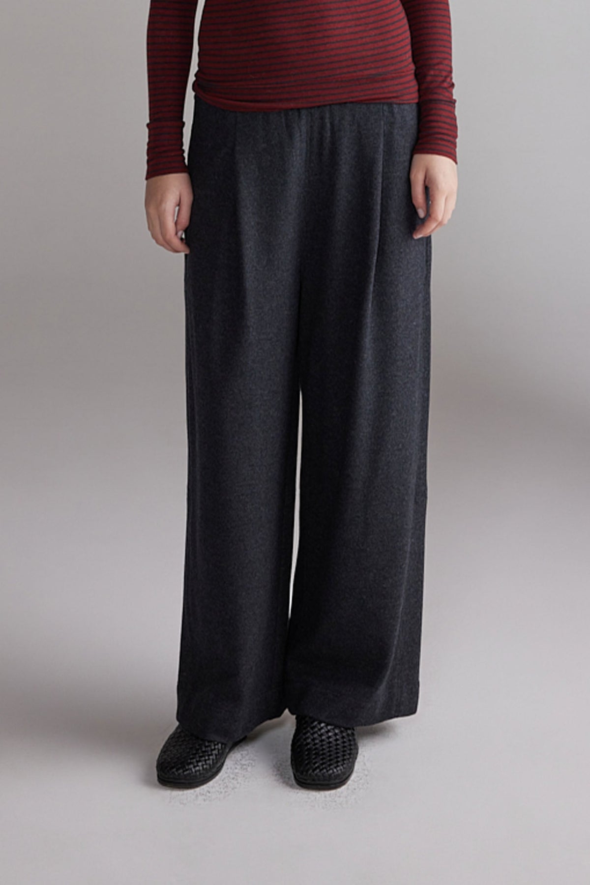 Wool Knit Wide-Leg Pants AMENTE - 1