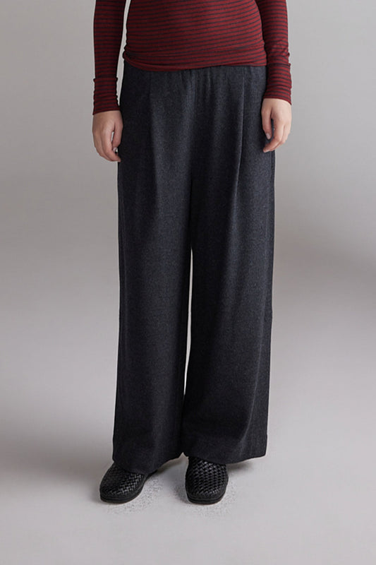 Wool Knit Wide-Leg Pants Pants AMENTE