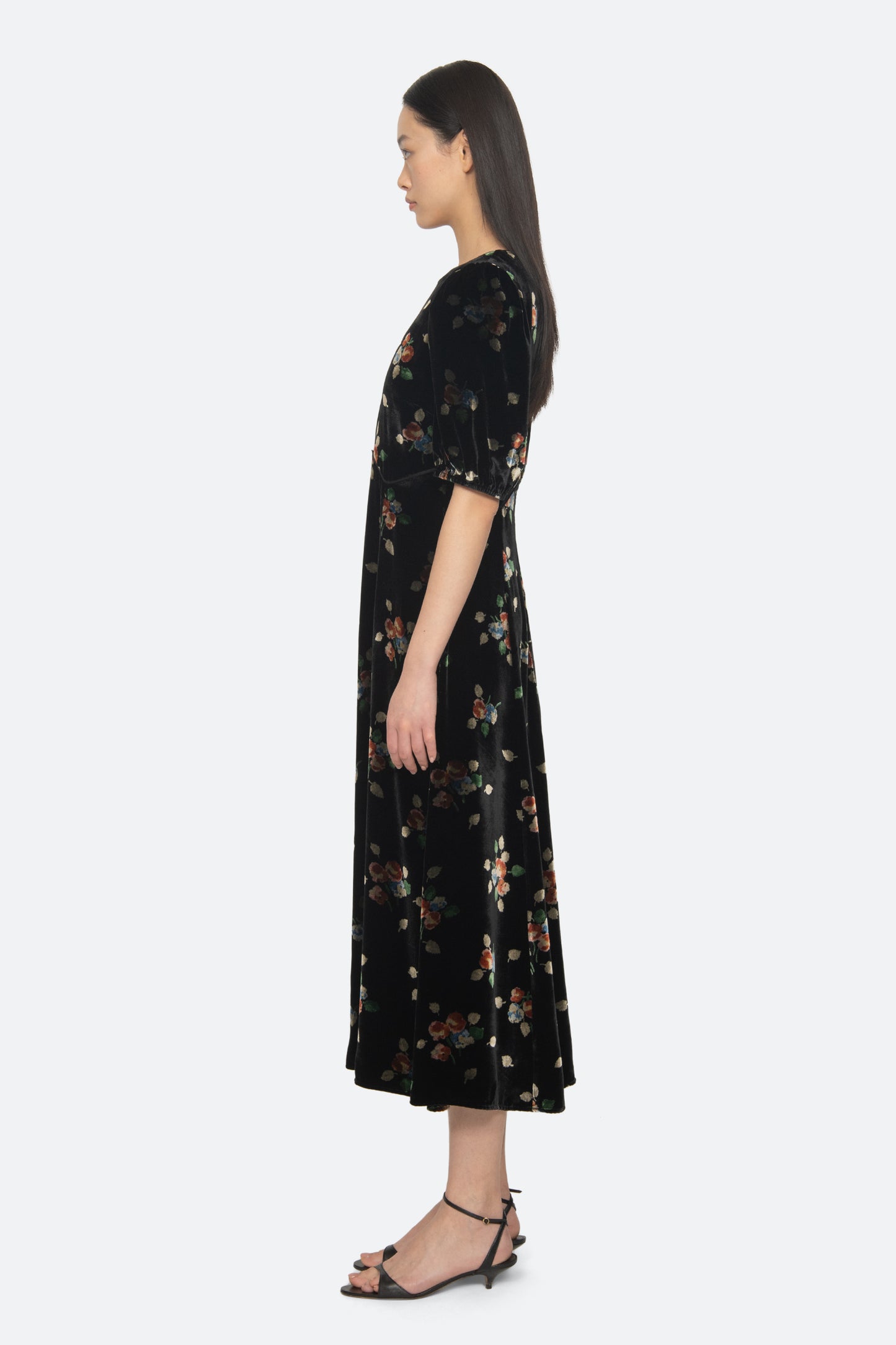 Leda Velvet Puff Slv Midi Dress SEA NEW YORK