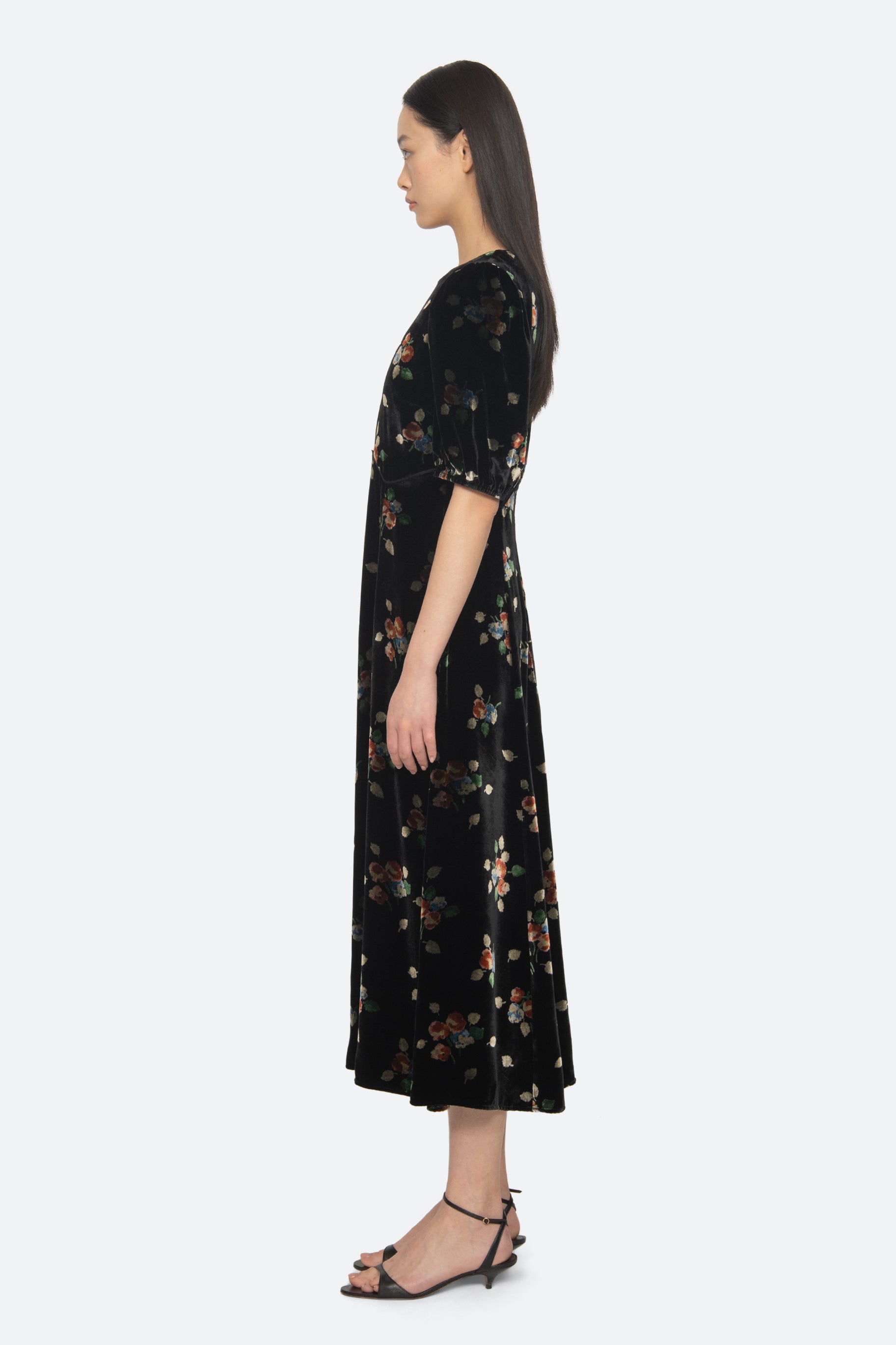 Leda Velvet Puff Slv Midi Dress SEA NEW YORK