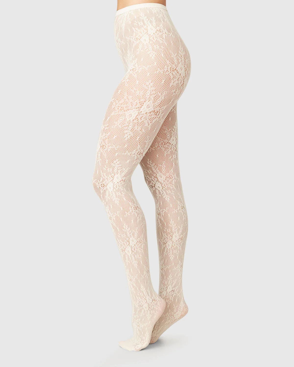 Rosa Lace Tights Socks Swedish Stockings Ivory S 