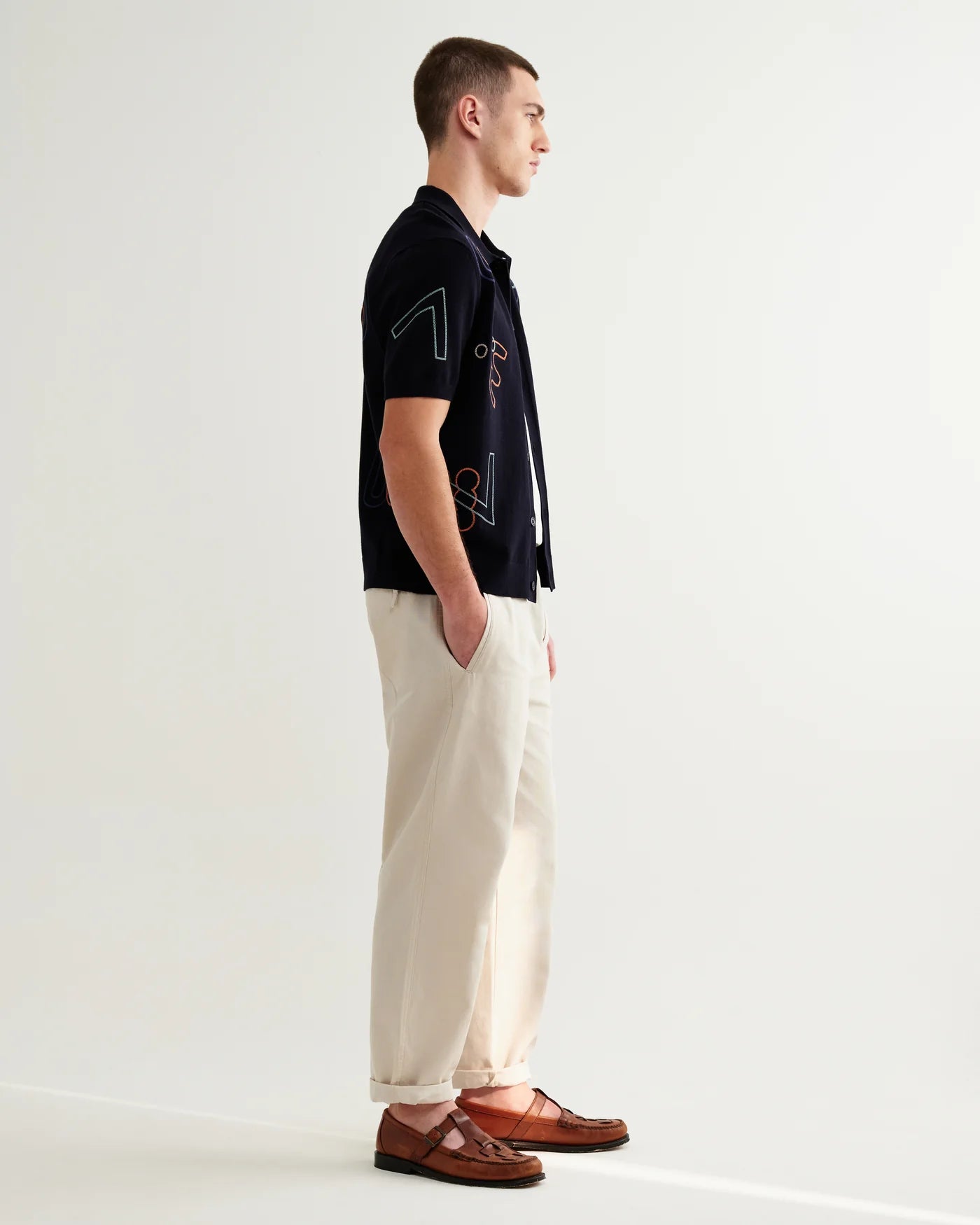 Tellaro S/S Knit Shirt - Embroidered Shirts Wax London