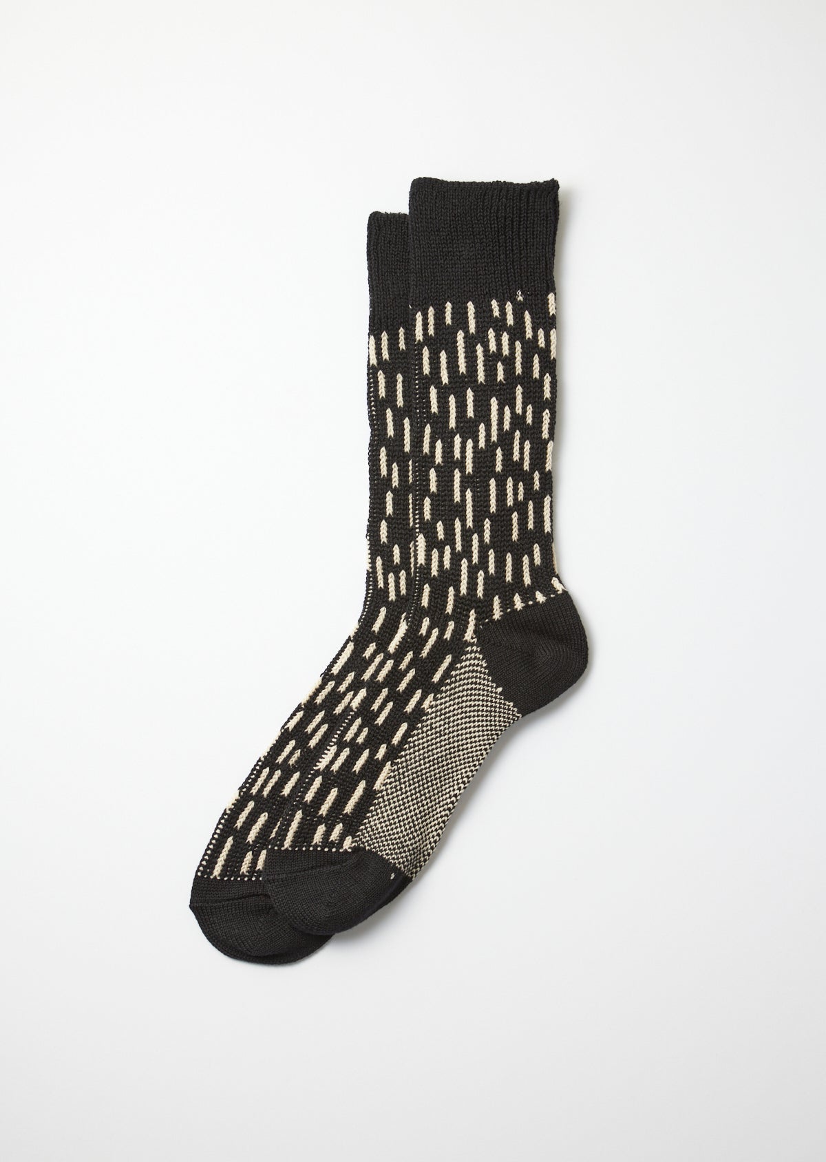 Raindrop Crew Socks Socks RoToTo Black/Ivory L - 1