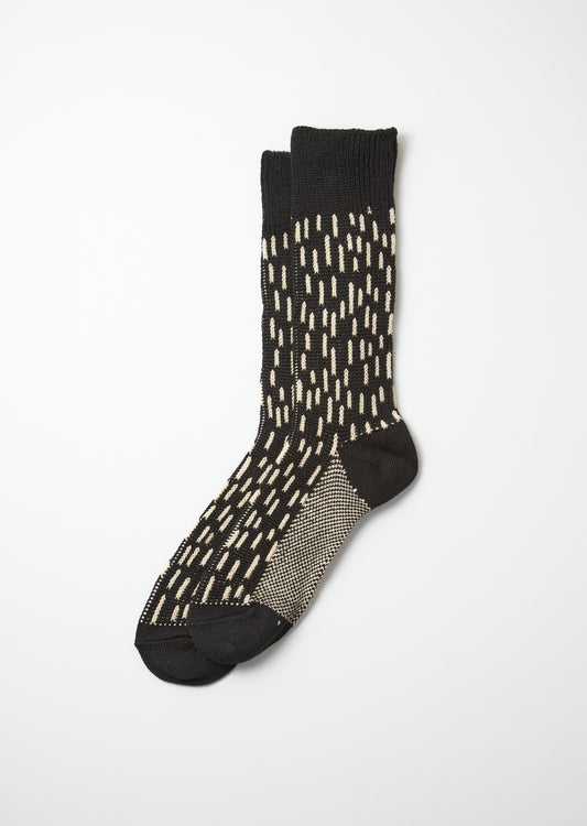 Raindrop Crew Socks Socks RoToTo Black/Ivory L