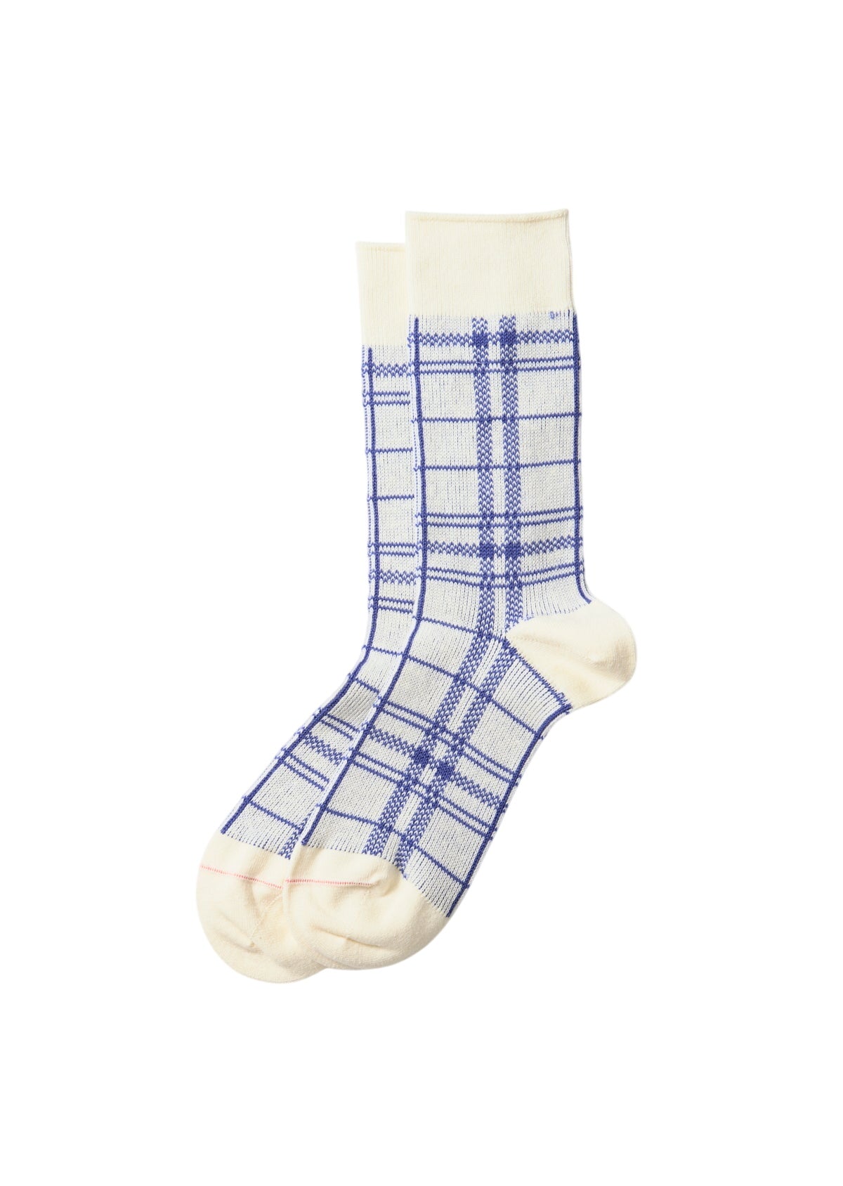 French Teatowel Pattern Socks Accessories RoToTo CREAM/BLUE M