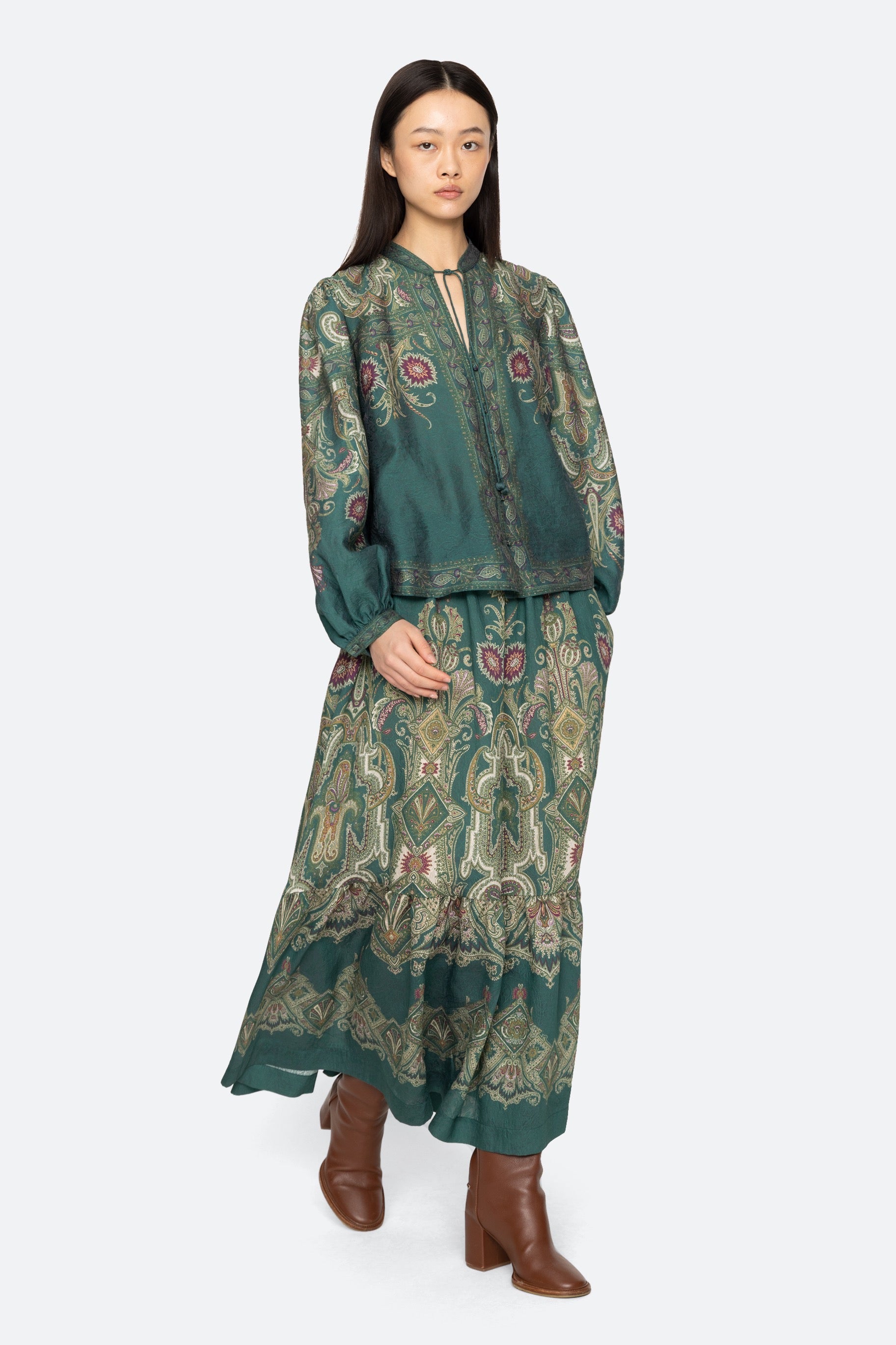 Hyacinth Print Midi Skirt Skirts SEA NEW YORK