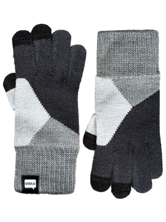 Cracked Touchscreen Glove Gloves Evolg Charcoal/Light Gray O/S