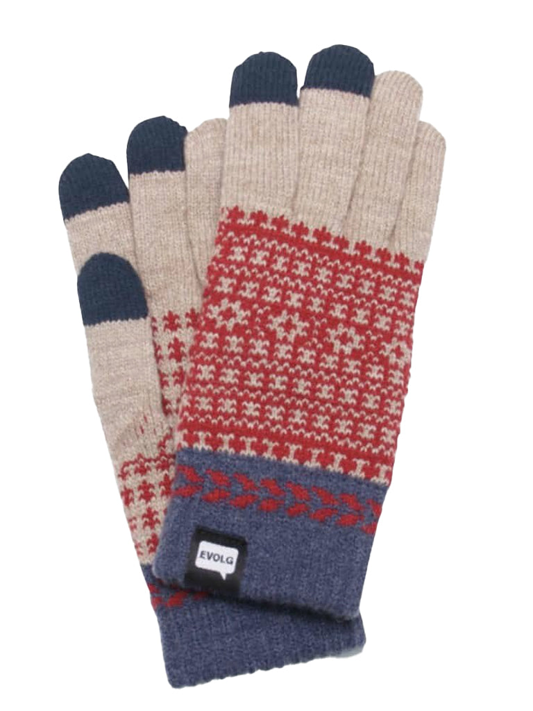 Fleur Touchscreen Glove Gloves Evolg Indigo/Red O/S