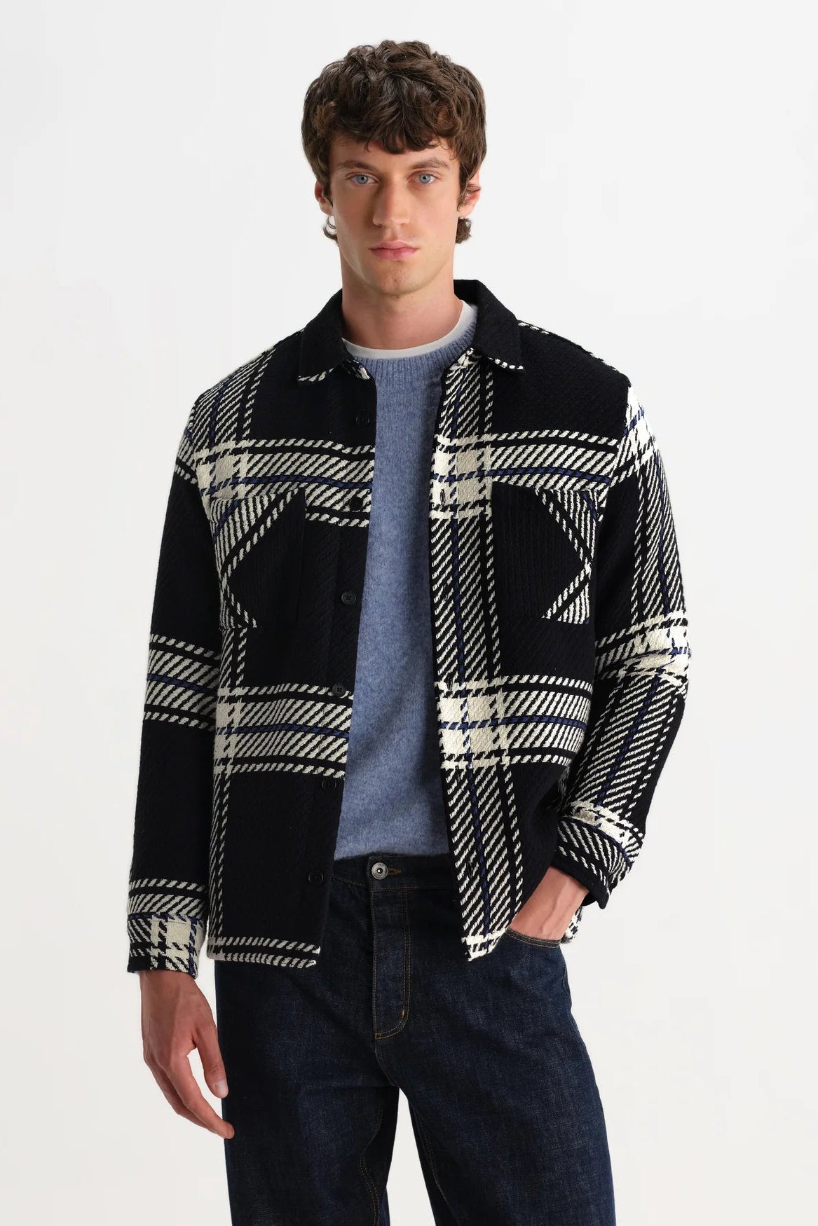 Whiting Overshirt Oversize Grid Check - 1