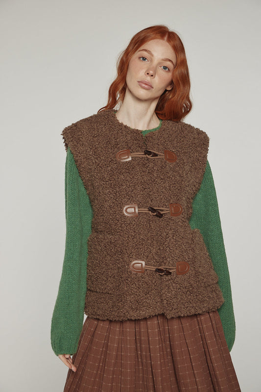Reversible toggle button vest AMENTE