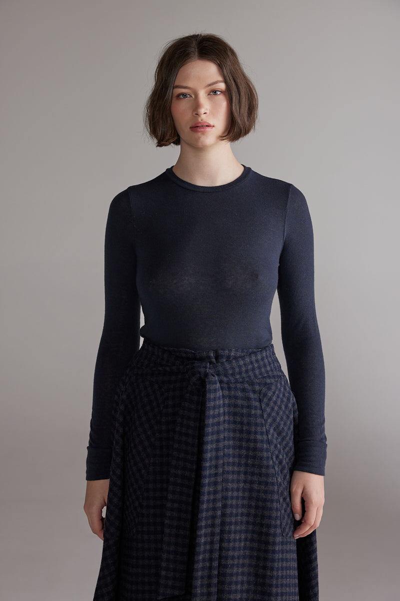 Wool blend lightweight knit top AMENTE - 1