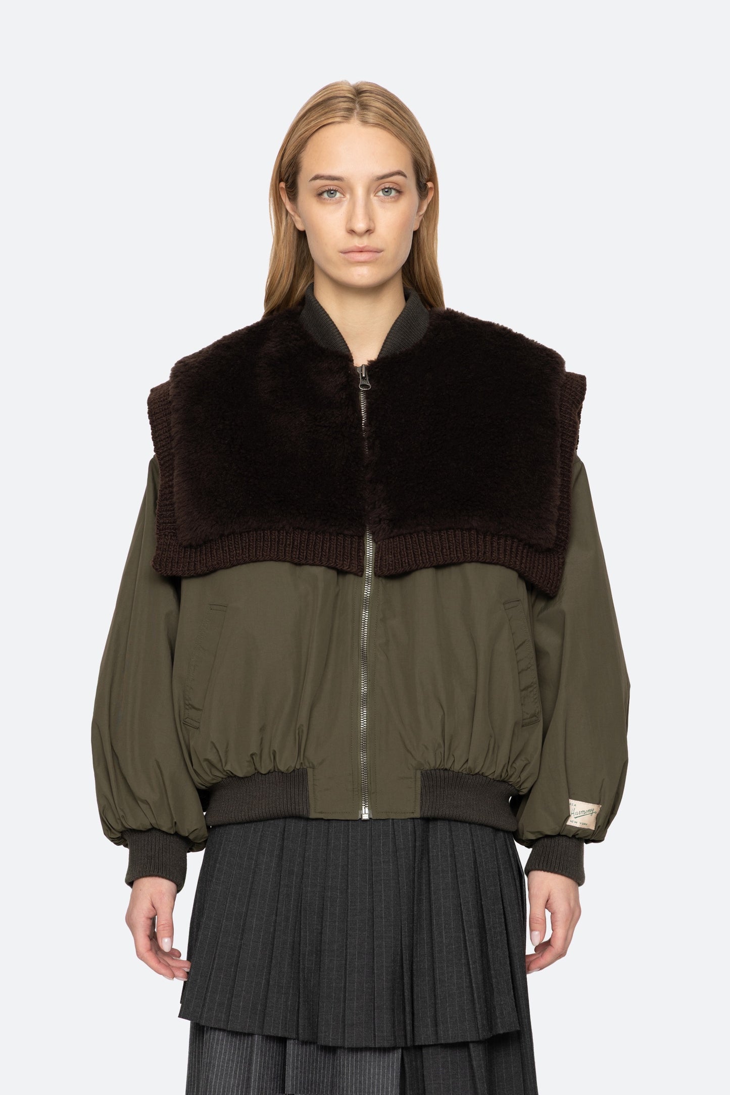 Marta Faux Fur Combo Bomber SEA NEW YORK