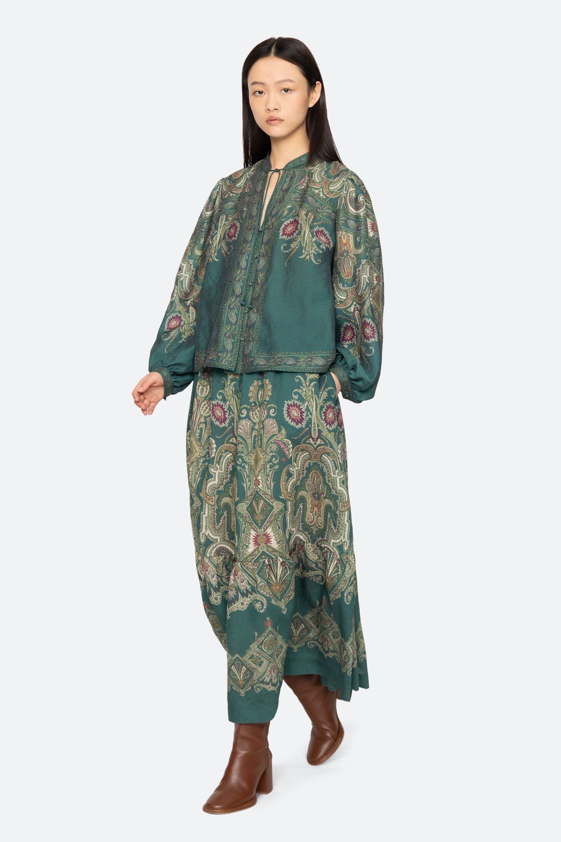 Hyacinth Print Long Sleeve Top Shirts SEA NEW YORK
